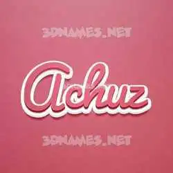 achuz in Red Scribble style - 3D name wallpaper