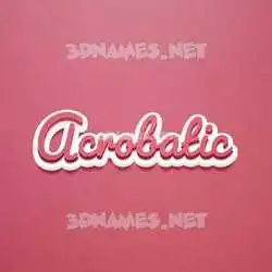 acrobatic in Red Scribble style - 3D name wallpaper