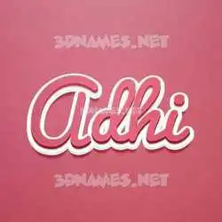 adhi in Red Scribble style - 3D name wallpaper
