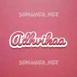 adhvikaa in Red Scribble style - 3D name wallpaper