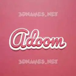 adoom in Red Scribble style - 3D name wallpaper