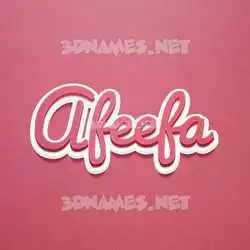 afeefa in Red Scribble style - 3D name wallpaper