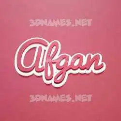 afgan in Red Scribble style - 3D name wallpaper