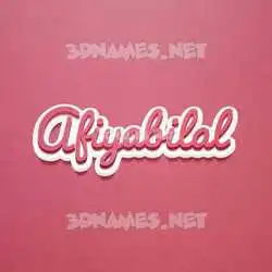 afiyabilal in Red Scribble style - 3D name wallpaper