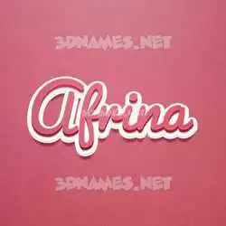 afrina in Red Scribble style - 3D name wallpaper