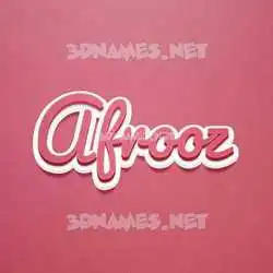 afrooz in Red Scribble style - 3D name wallpaper
