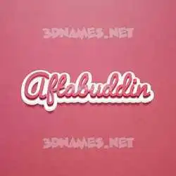 aftabuddin in Red Scribble style - 3D name wallpaper