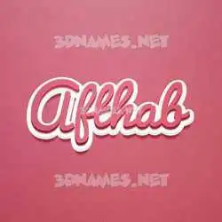 afthab in Red Scribble style - 3D name wallpaper