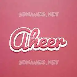 aheer in Red Scribble style - 3D name wallpaper