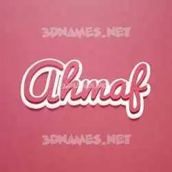 ahmaf in Red Scribble style - 3D name wallpaper