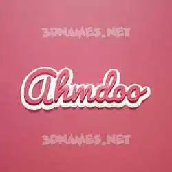 ahmdoo in Red Scribble style - 3D name wallpaper