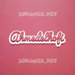 ahmedelhofi in Red Scribble style - 3D name wallpaper