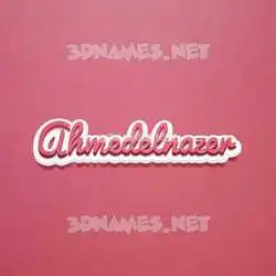 ahmedelnazer in Red Scribble style - 3D name wallpaper