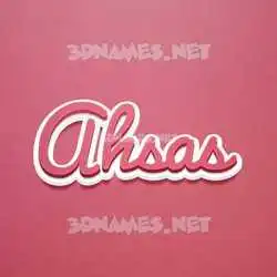 ahsas in Red Scribble style - 3D name wallpaper