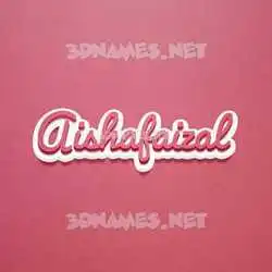 aishafaizal in Red Scribble style - 3D name wallpaper