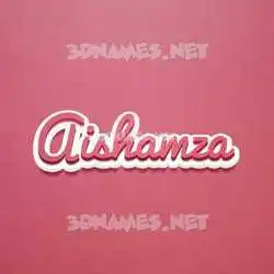 aishamza in Red Scribble style - 3D name wallpaper