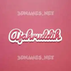 ajahruddih in Red Scribble style - 3D name wallpaper