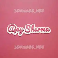 ajay sharma in Red Scribble style - 3D name wallpaper
