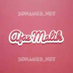 ajaz malik in Red Scribble style - 3D name wallpaper