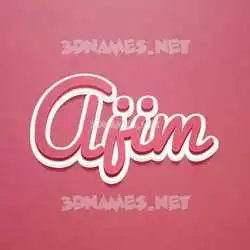 ajim in Red Scribble style - 3D name wallpaper