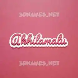 akhilamalu in Red Scribble style - 3D name wallpaper