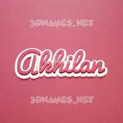 akhilan in Red Scribble style - 3D name wallpaper