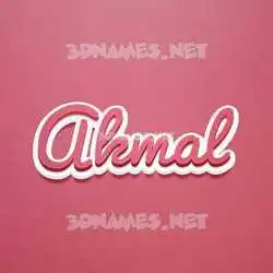 akmal in Red Scribble style - 3D name wallpaper