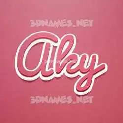 aky in Red Scribble style - 3D name wallpaper