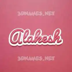alakesh in Red Scribble style - 3D name wallpaper