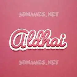 aldhai in Red Scribble style - 3D name wallpaper