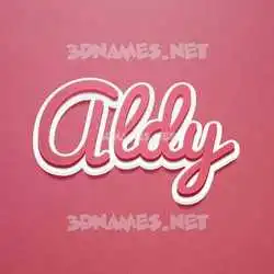 aldy in Red Scribble style - 3D name wallpaper