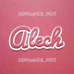 alech in Red Scribble style - 3D name wallpaper