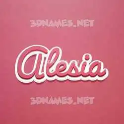 alesia in Red Scribble style - 3D name wallpaper