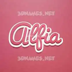 alfia in Red Scribble style - 3D name wallpaper