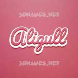 aligull in Red Scribble style - 3D name wallpaper