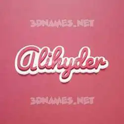 alihyder in Red Scribble style - 3D name wallpaper