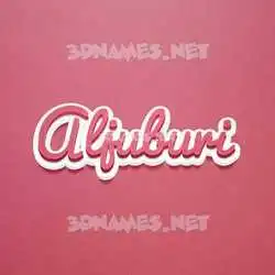 aljuburi in Red Scribble style - 3D name wallpaper