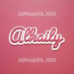 alkaily in Red Scribble style - 3D name wallpaper