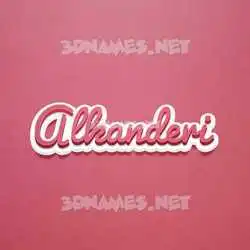 alkanderi in Red Scribble style - 3D name wallpaper