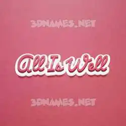 all is well in Red Scribble style - 3D name wallpaper