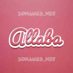 allaba in Red Scribble style - 3D name wallpaper