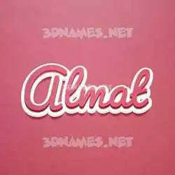 almat in Red Scribble style - 3D name wallpaper