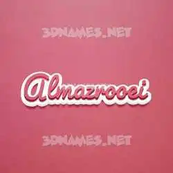almazrooei in Red Scribble style - 3D name wallpaper