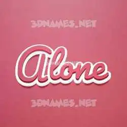 alone in Red Scribble style - 3D name wallpaper