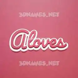aloves in Red Scribble style - 3D name wallpaper