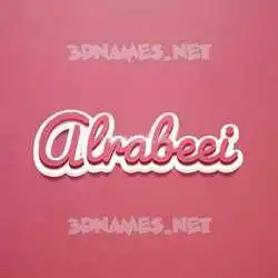alrabeei in Red Scribble style - 3D name wallpaper