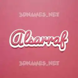 alsarraf in Red Scribble style - 3D name wallpaper