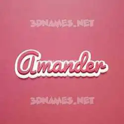 amander in Red Scribble style - 3D name wallpaper