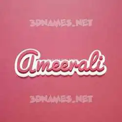 ameerali in Red Scribble style - 3D name wallpaper