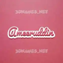 ameeruddin in Red Scribble style - 3D name wallpaper